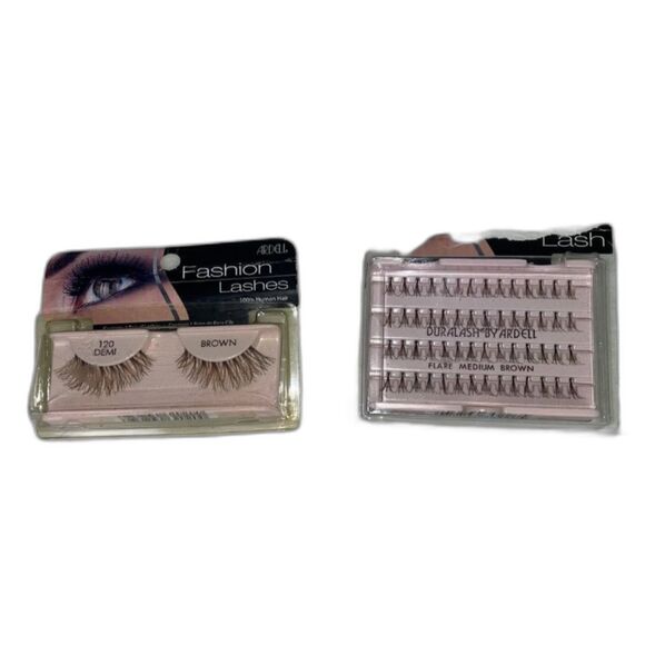 New in Box Ardell Brown Lashes 2 Pack Demi 120 & Flare Individual Human Hair NWT - Picture 1 of 5